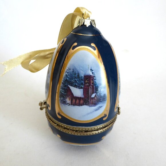 NEW 4.5” VALERIE PARR HILL QVC BOUTIQUE PORCELAIN MUSICAL EGG ORNAMENT - Picture 4 of 13